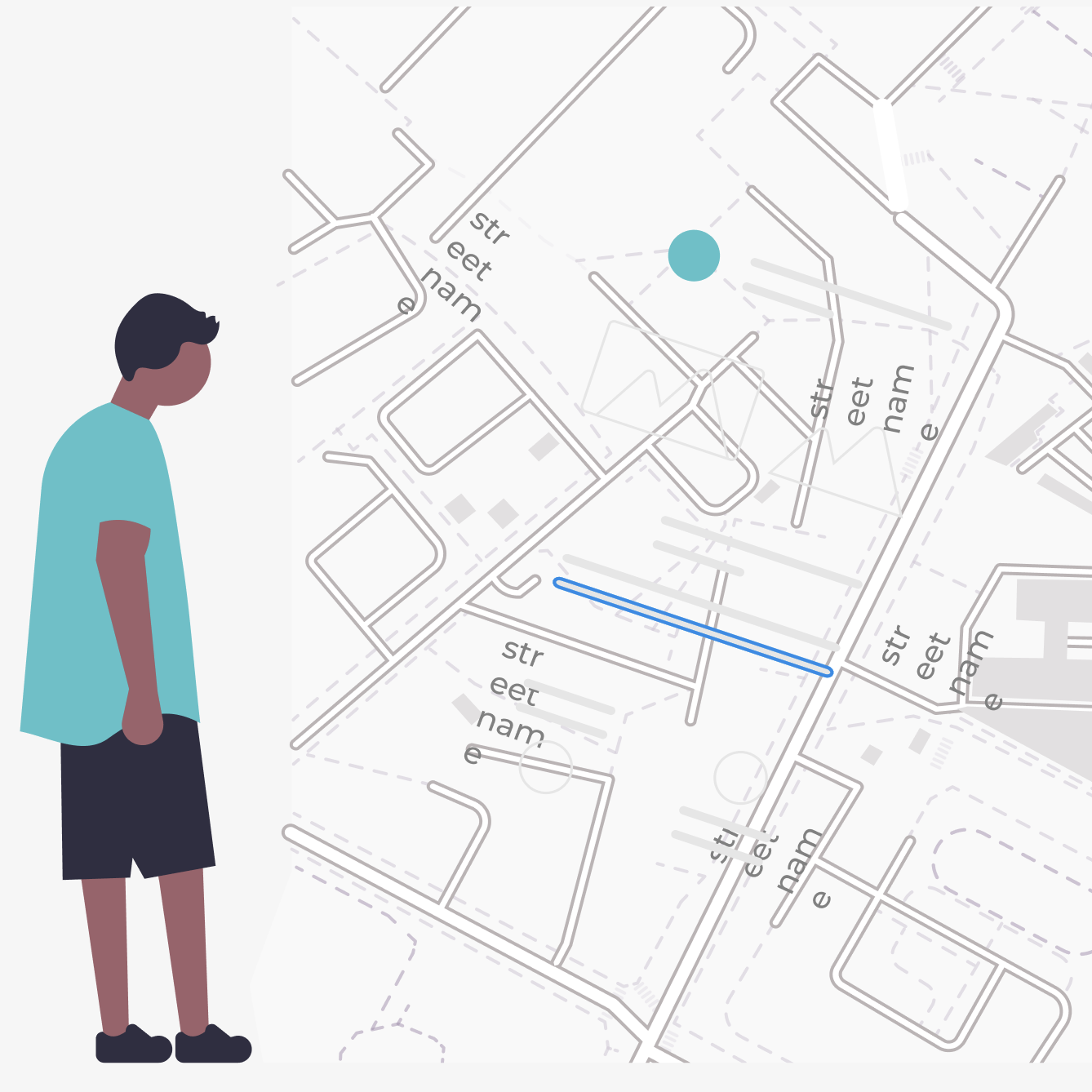 Ilustración de persona mirando un mapa